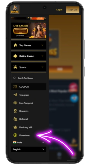 Press Download 9KBOSS on Android apk